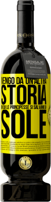 49,95 € Spedizione Gratuita | Vino rosso Edizione Premium MBS® Riserva Vengo da un'altra storia in cui le principesse si salvano da sole Etichetta Gialla. Etichetta personalizzabile Riserva 12 Mesi Raccogliere 2014 Tempranillo