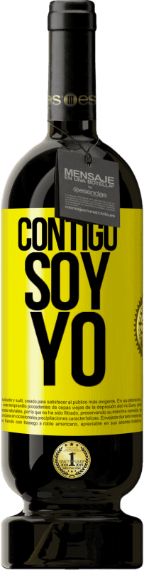 49,95 € Envío gratis | Vino Tinto Edición Premium MBS® Reserva Contigo soy yo Etiqueta Amarilla. Etiqueta personalizable Reserva 12 Meses Cosecha 2016 Tempranillo