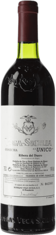 1 252,95 € Spedizione Gratuita | Vino Rosso Vega Sicilia Único Gran Riserva 1987 D.O. Ribera del Duero Castilla y León Spagna Merlot, Cabernet Sauvignon, Tinta 75 cl