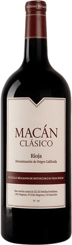372,95 € Envío gratis | Vino Tinto Vega Sicilia Macán Clásico D.O.Ca. Rioja La Rioja España Tempranillo Botella Jéroboam-Doble Mágnum 3 L