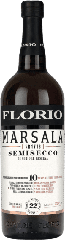 59,95 € Бесплатная доставка | Креплёное вино Florio Semiseco — Полусухое Classico Superiore Резерва D.O.C. Marsala Сицилия Италия 10 Лет 75 cl