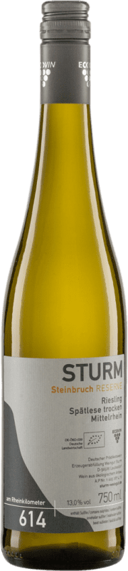39,95 € Envio grátis | Vinho Branco Sturm Steinbruch Spätlese — VT Vindima Tardia Crianza Alemanha 75 cl