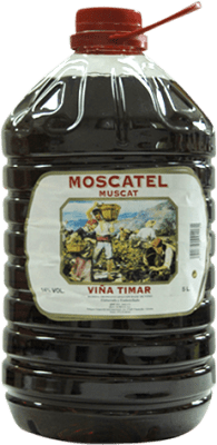 38,95 € Envío gratis | Vino Dulce Viña Timar España Moscatel Garrafa 5 L