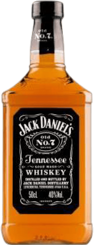 18,95 € Envío gratis | Whisky Bourbon Jack Daniel's Estados Unidos Petaca 50 cl