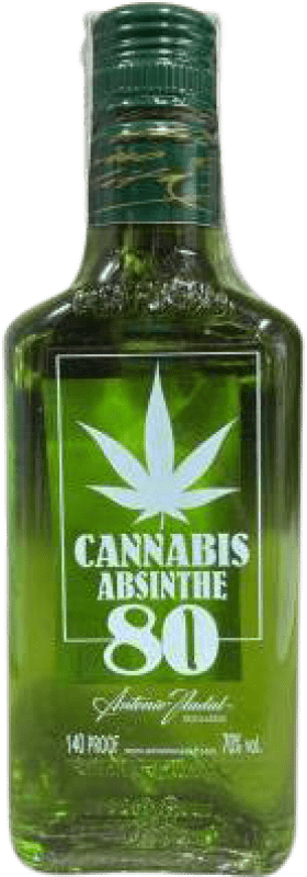 8,95 € Envio grátis | Absinto Antonio Nadal 70º Espanha Garrafinha Pequena 20 cl Vidro Cannabis