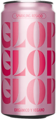 128,95 € Free Shipping | 24 units box Rosé Sparkling Wine Glop Seco — Dry D.O. Catalunya Catalonia Spain Garnacha — Grenache Bio — Organic Can 20 cl Vegan