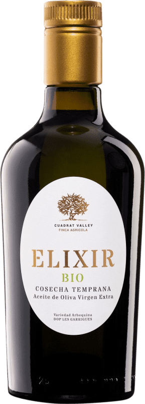 22,95 € Envio grátis | Azeite de Oliva Cuadrat Valley Elixir Cosecha Temprana — Colheita Precoce, AOVE Virgem Extra D.O.P. Les Garrigues Catalunha Espanha Arbequina Bio — Ecológico Garrafa Medium 50 cl Vidro