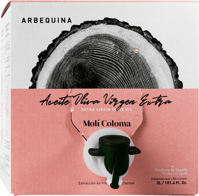 56,95 € Free Shipping | Olive Oil Finca Molí Coloma La Boella Traditional, EVOO Extra Virgin D.O.P. Siurana Catalonia Spain Arbequina Bag in Box 3 L