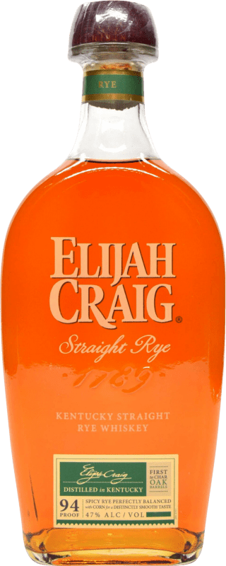 45,95 € Envio grátis | Whisky Blended Elijah Craig Rye, Straight Estados Unidos 70 cl