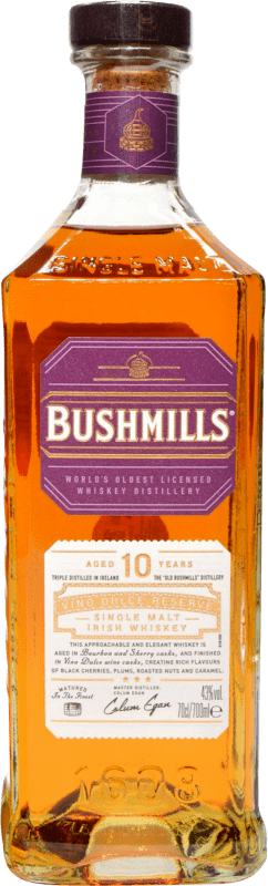 57,95 € Envío gratis | Whisky Single Malt Bushmills Vino Dulce Cask Finish — Acabado en Barrica Reserva Irlanda 10 Años 70 cl