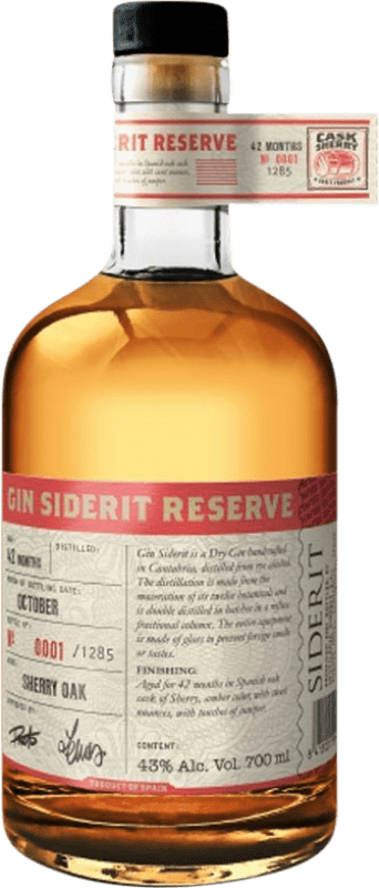 59,95 € 免费送货 | 金酒 Gin Siderit Sherry Cask Finish — 橡木桶陈酿收尾 珍藏 西班牙 70 cl