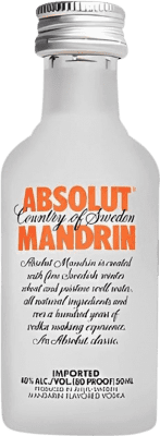 3,95 € Spedizione Gratuita | Vodka Absolut Svezia Bottiglietta Mignon 5 cl Mandarin — Mandarino