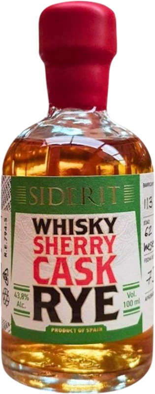 14,95 € Envío gratis | Whisky Single Malt Siderit Sherry Cask Finish — Acabado en Barrica, Rye España Botellín Miniatura 10 cl
