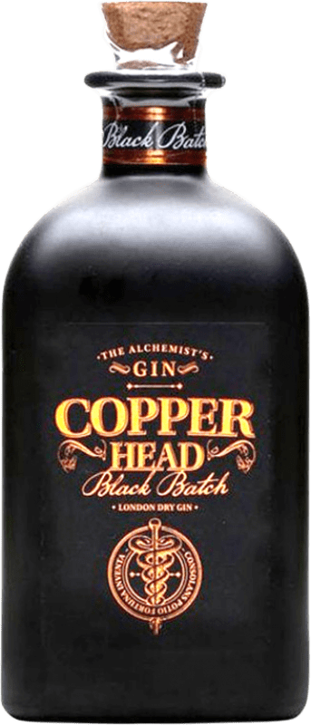 52,95 € 送料無料 | ジン Copperhead Black — ブラックエディション ベルギー ミディアムボトル 50 cl