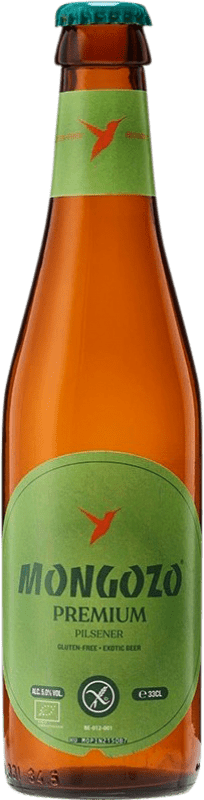 2,95 € 免费送货 | 啤酒 Huyghe Mongozo Premium — 高端, Pilsener — 皮尔塞纳啤酒 Flandes 比利时 三分之一升瓶 33 cl