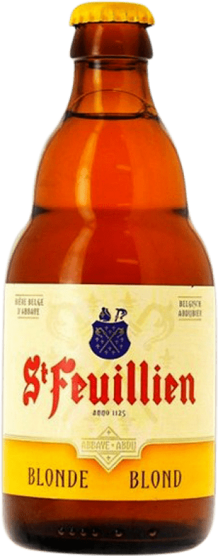 3,95 € 免费送货 | 啤酒 Saint Feuillien Blonde — 淡色啤酒 Valonia 比利时 三分之一升瓶 33 cl