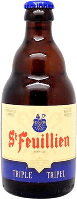 3,95 € 免费送货 | 啤酒 Saint Feuillien Tripel Malt — 三重麦芽 Valonia 比利时 三分之一升瓶 33 cl