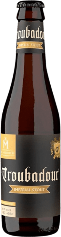 3,95 € Envío gratis | Cerveza Musketeers Troubadour Imperial, Stout Flandes Bélgica Botellín Tercio 33 cl