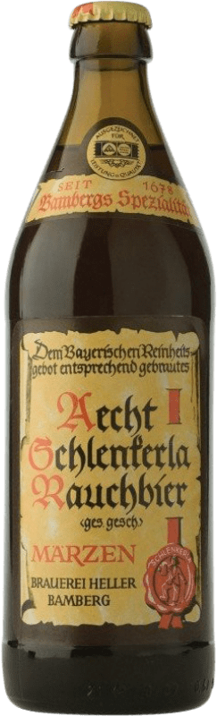 4,95 € Envío gratis | Cerveza Heller Brau Trum Aecht Schlenkerla Marzen Rauchbier Alemania Botella Medium 50 cl