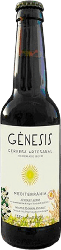 3,95 € Envio grátis | Cerveja Génesis Mediterrania Comunidade Valenciana Espanha Garrafinha Terço 33 cl
