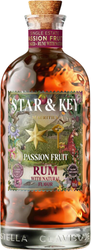 44,95 € Kostenloser Versand | Rum Cobblestone Star & Key Mauritius 70 cl Passion Fruit — Passionsfrucht
