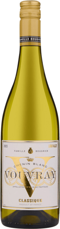 11,95 € 免费送货 | 白葡萄酒 Bougrier V Semiseco — 半干型 A.O.C. Vouvray 卢瓦尔河 法国 75 cl