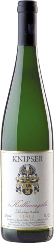 24,95 € Envio grátis | Vinho Branco Knipser Kalkmergel Trocken — Seco Q.b.A. Pfälz Pfälz Alemanha Riesling 75 cl