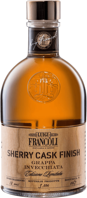68,95 € Free Shipping | Grappa Luigi Francoli Sherry Cask Finish Italy Medium Bottle 50 cl