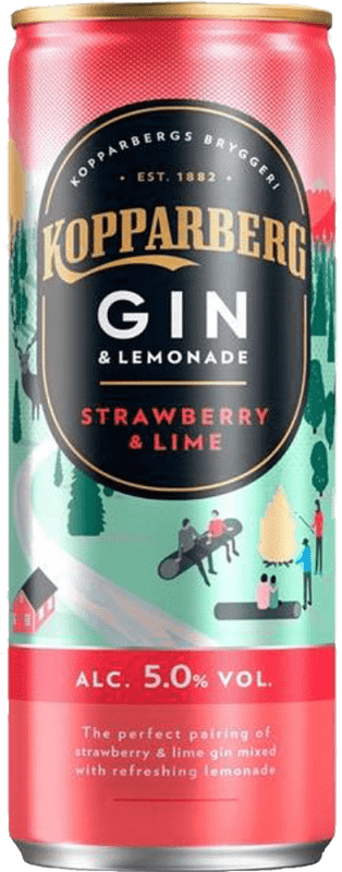 36,95 € Envoi gratuit | Boîte de 12 unités Mixer Kopparberg Suède Canette 25 cl Gin, Fresa — Fraise, Lima — Citron Vert, Lemon — Citron