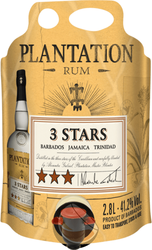 87,95 € 送料無料 | ラム Plantation Rum 3 Stars バルバドス バッグ・イン・ボックス 2,5 L