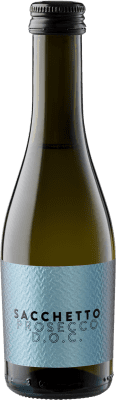 9,95 € Бесплатная доставка | Белое игристое вино Sacchetto Colli Trocken — Сухое Frizzante — Слабо игристое D.O.C. Prosecco Венето Италия Glera — Глера Мини-бутылка 20 cl