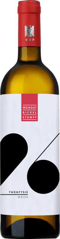 16,95 € Spedizione Gratuita | Vino Bianco Bickel Stumpf Twentysix Trocken — Secco Q.b.A. Franken Franken Germania Gewürztraminer, Riesling, Sylvaner, Scheurebe 75 cl
