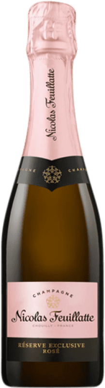 15,95 € Kostenloser Versand | Rosé Sekt Nicolas Feuillatte Brut — Herb Rosé A.O.C. Champagne Champagner Frankreich Kleine Flasche 18 cl