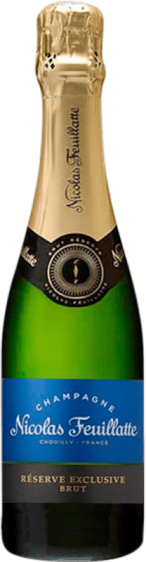 14,95 € 送料無料 | 白のスパークリングワイン Nicolas Feuillatte Brut — ブリュット A.O.C. Champagne シャンパン フランス 小瓶 18 cl