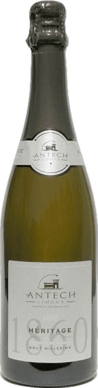 33,95 € 送料無料 | 白のスパークリングワイン Antech Brut — ブリュット Héritage — 伝統的な遺産 A.O.C. Crémant de Limoux ラングドック フランス Chardonnay — シャルドネ, Chenin — シュナン, Mauzac — モーザック 75 cl