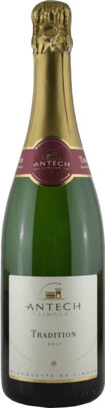 18,95 € Free Shipping | White Sparkling Wine Antech Brut Traditional A.O.C. Blanquette de Limoux Languedoc France Chardonnay, Chenin, Mauzac 75 cl