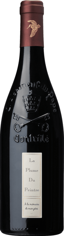 229,95 € Spedizione Gratuita | Vino Rosso Domaine de La Mordorée La Plume du Peintre A.O.C. Châteauneuf-du-Pape Rhône Francia Syrah, Garnacha — Grenache, Mourvèdre Organic — Bio 75 cl