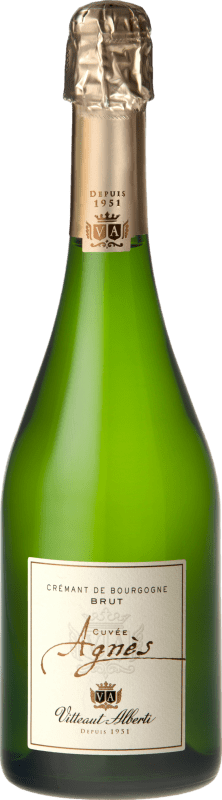 26,95 € 送料無料 | 白のスパークリングワイン Vitteaut Alberti Agnes Brut — ブリュット Cuvée, Blanc de Blancs A.O.C. Crémant de Bourgogne ブルゴーニュ フランス Chardonnay — シャルドネ 75 cl