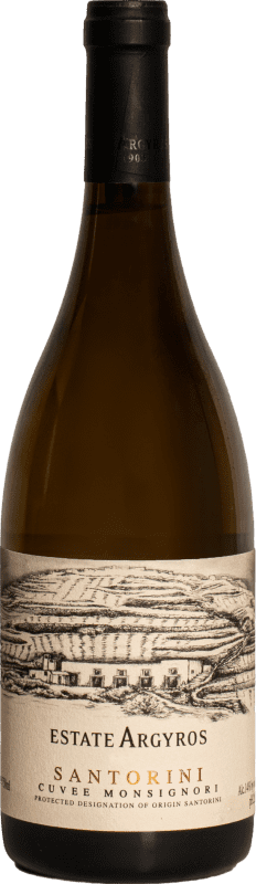 65,95 € Envio grátis | Vinho Branco Argyros Monsignori Cuvée P.D.O. Santorini Santorini Grécia Assyrtiko 75 cl