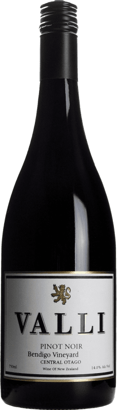46,95 € 免费送货 | 红葡萄酒 Valli Bendigo Single Vineyard — 单一葡萄园 I.G. Central Otago 中奥塔哥 新西兰 Pinot Noir — 黑皮诺 75 cl