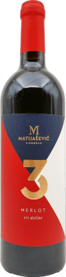 26,95 € Envío gratis | Vino Tinto Matijasevic Tri Doline Serbia Merlot 75 cl