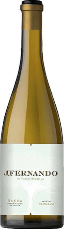 10,95 € Envío gratis | Vino Blanco J. Fernando Sobre Lías D.O. Rueda Castilla y León España Verdejo 75 cl