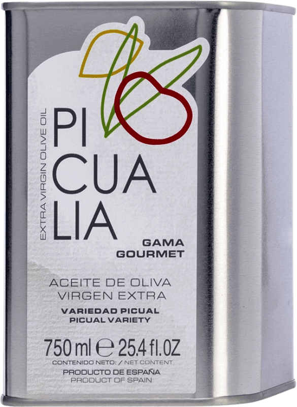 16,95 € Free Shipping | Olive Oil Picualia Gourmet EVOO Extra Virgin Jaén Spain Picual Medium Can 75 cl