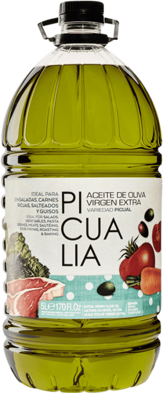 59,95 € 免费送货 | 橄榄油 Picualia Familiar EVOO 特级初榨 Jaén 西班牙 Picual — 皮夸尔 塑料桶 5 L PET — 塑料