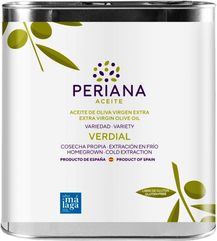 35,95 € Kostenloser Versand | Olivenöl Periana E-NOL Extra Nativ Málaga Spanien Verdial Spezialdose 2,5 L