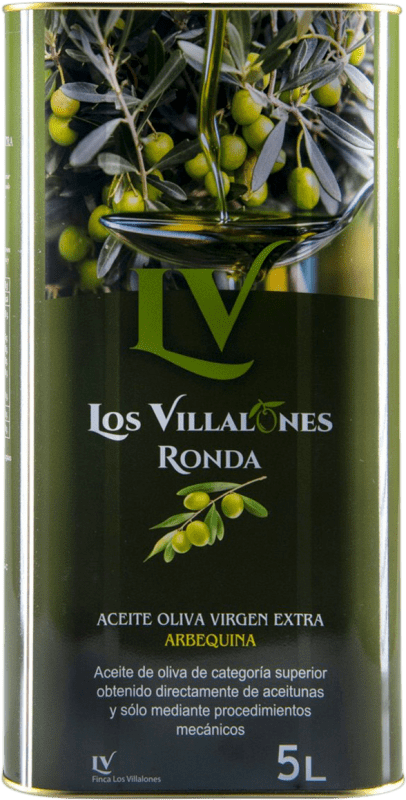 86,95 € 送料無料 | オリーブオイル Los Villalones EVOO エキストラバージン Málaga スペイン Arbequina — アルベキーナ スペシャル缶 5 L