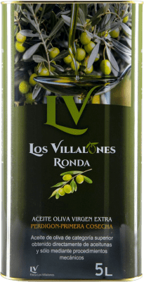 75,95 € Free Shipping | Olive Oil Los Villalones Perdigón EVOO Extra Virgin Málaga Spain Hojiblanca Special Can 5 L