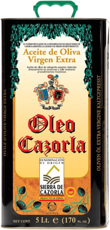 104,95 € Envio grátis | Azeite de Oliva Aceitex Óleo AOVE Virgem Extra D.O. Sierra de Cazorla Jaén Espanha Lata Especial 5 L