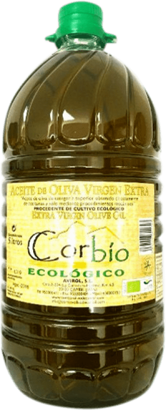87,95 € Envio grátis | Azeite de Oliva Avirol Corbío AOVE Virgem Extra Jaén Espanha Picual Eco — Biológico Garrafão 5 L PET