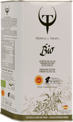 29,95 € Spedizione Gratuita | Olio d'Oliva Tierras de Tavara EVO Extra Vergine D.O. Sierra de Segura Jaén Spagna Picual Bio — Ecologico Lattina Speciale 3 L